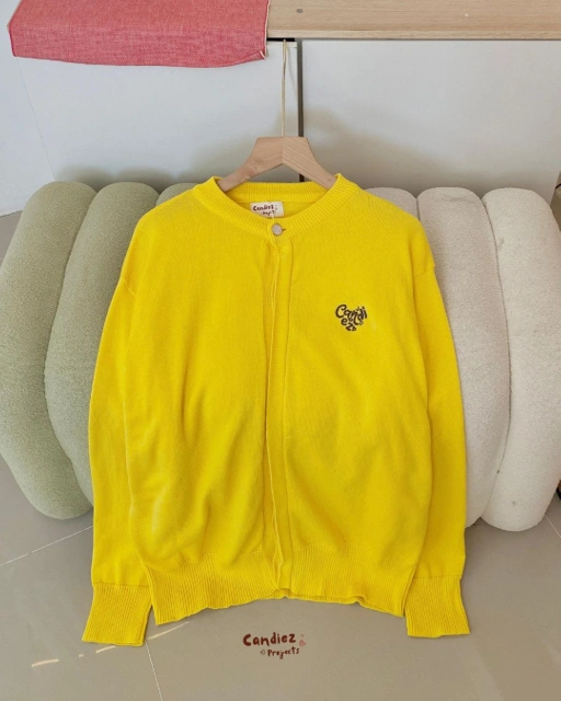 Image of RAE Signature Basic Cardigan Knit | Yellow