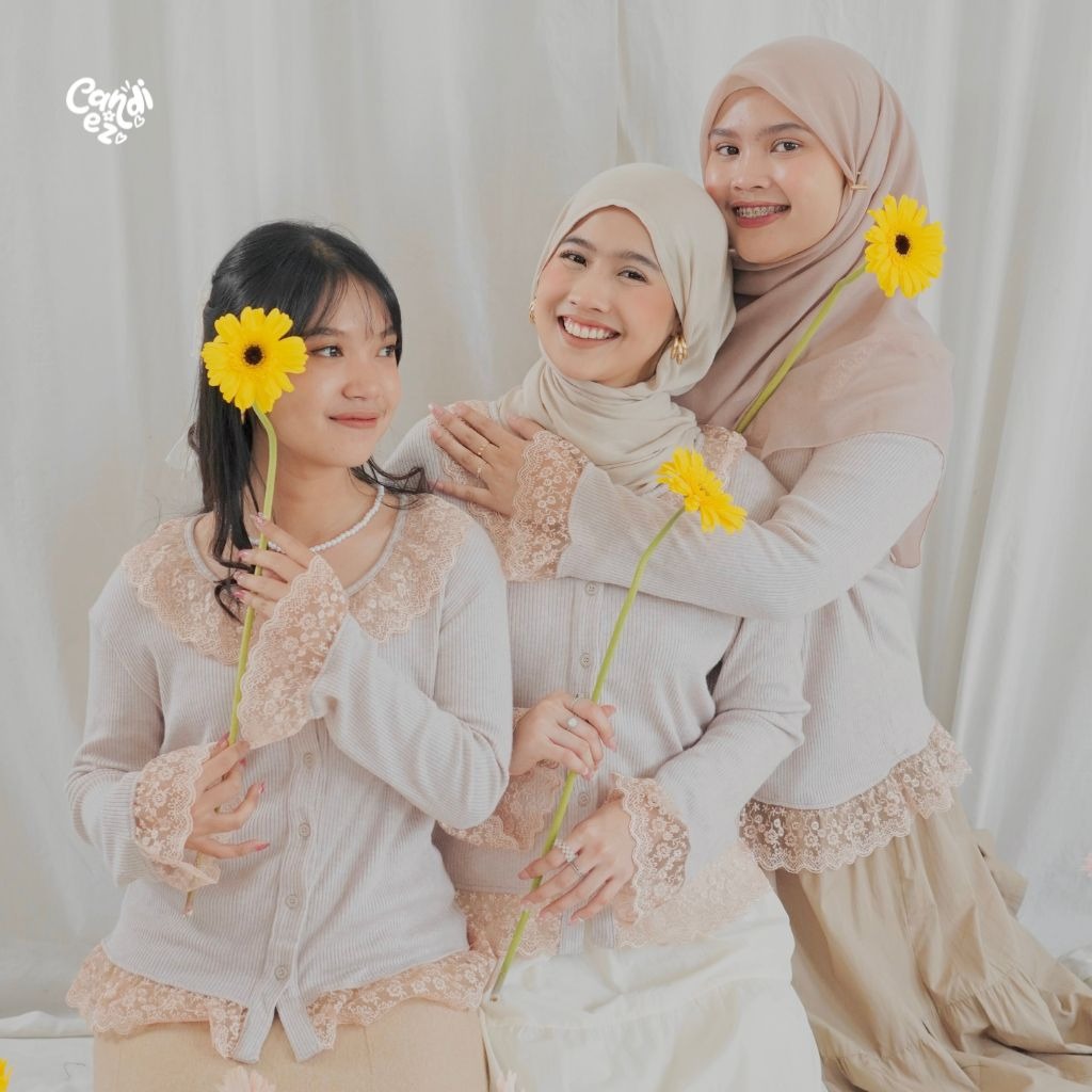 NAMA Lace Knit Top | Cream | CANDIEZ ID x nabilamnddd