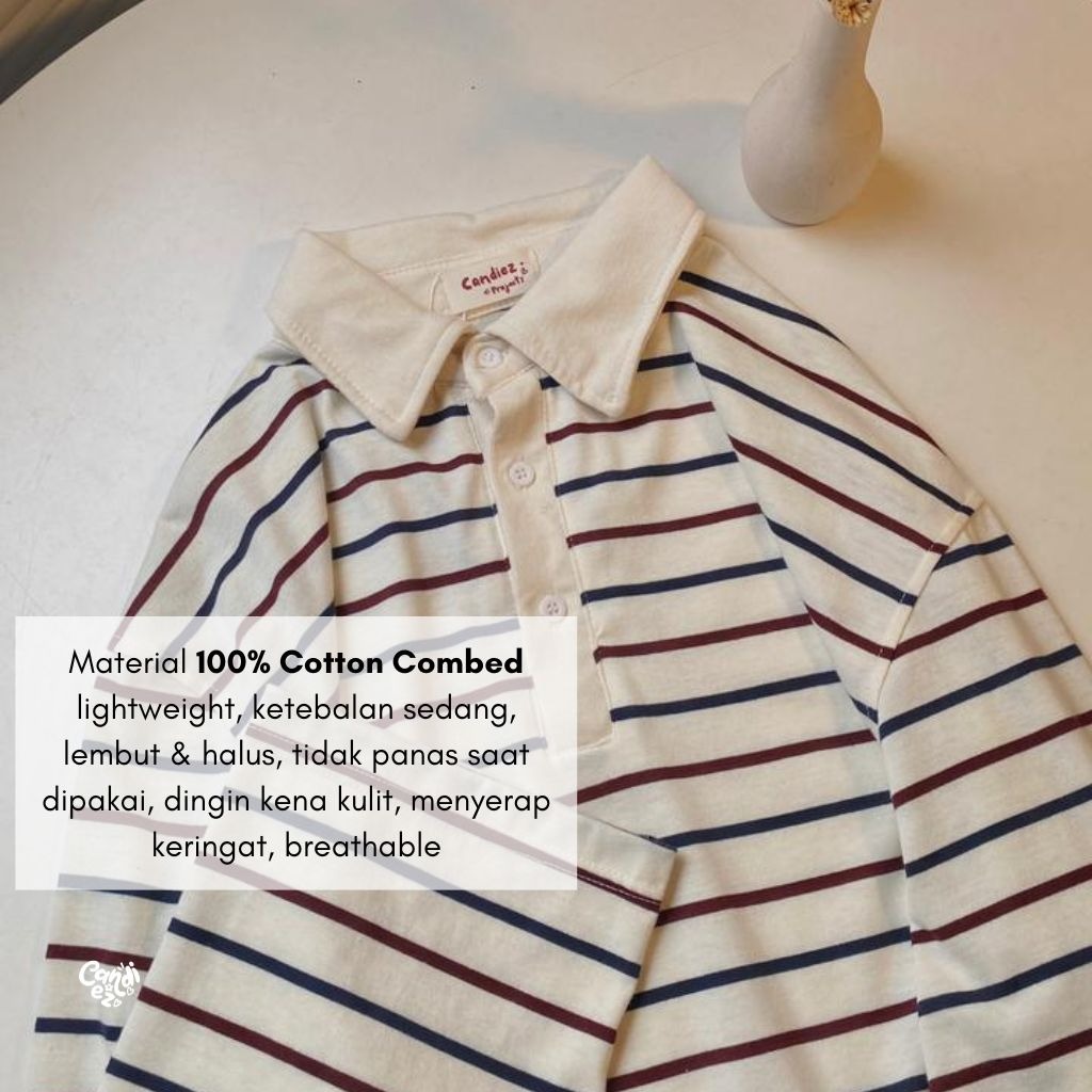 KANA Polo Oversized Sweatshirt | Oat Stripes