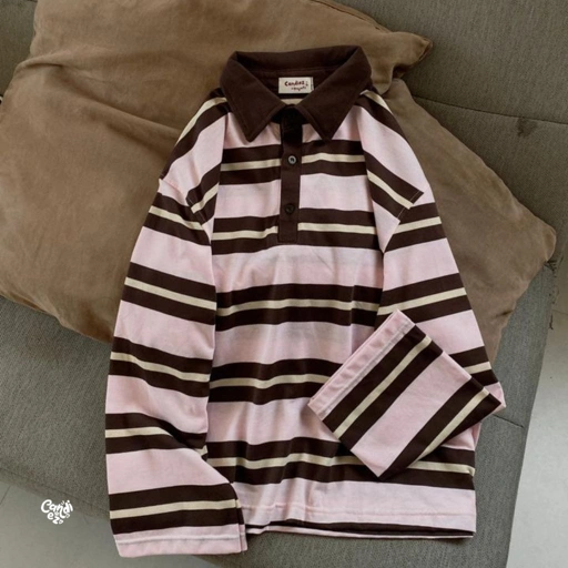 Image of KANA Polo Oversized Sweatshirt | Choco Pink