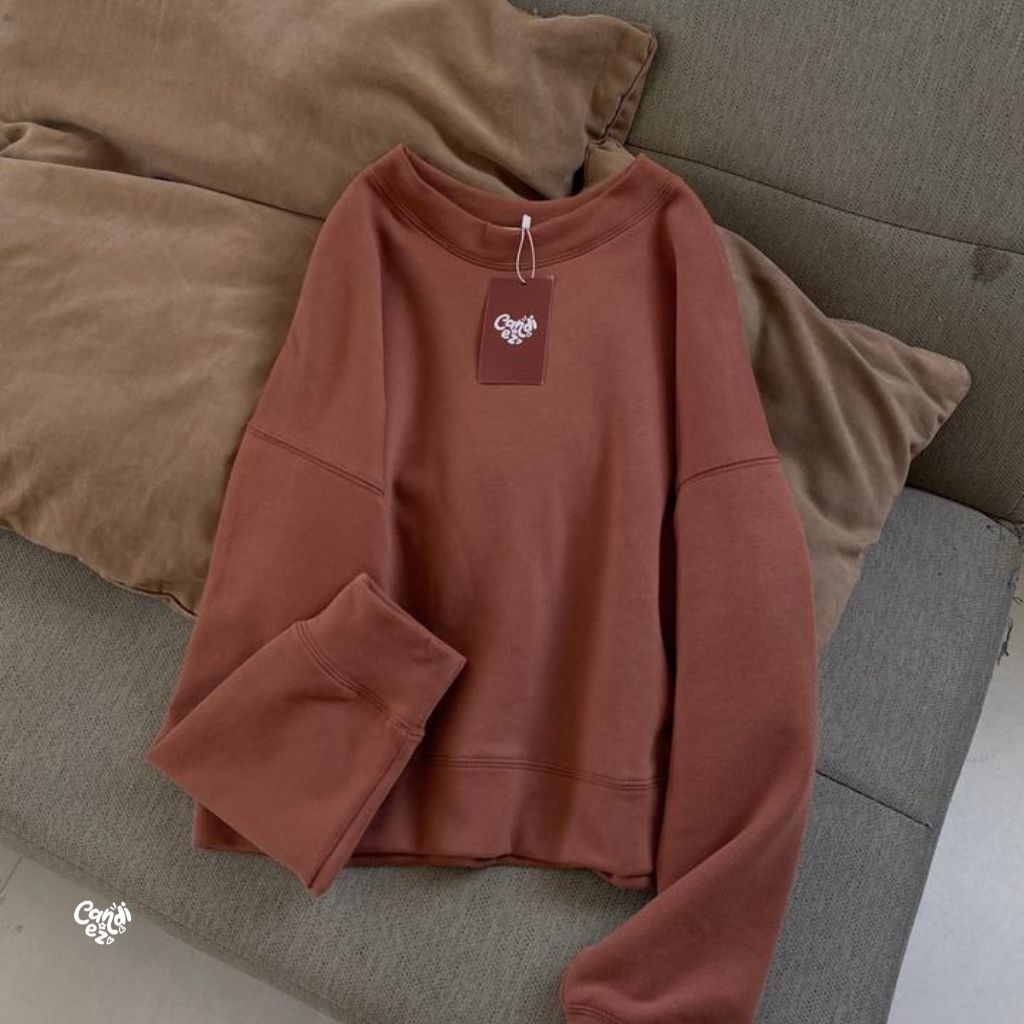 YOONA Oversized Sweater Crop | Mahogany