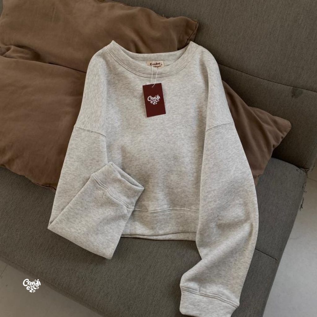 YOONA Oversized Sweater Crop | Ash Oreo