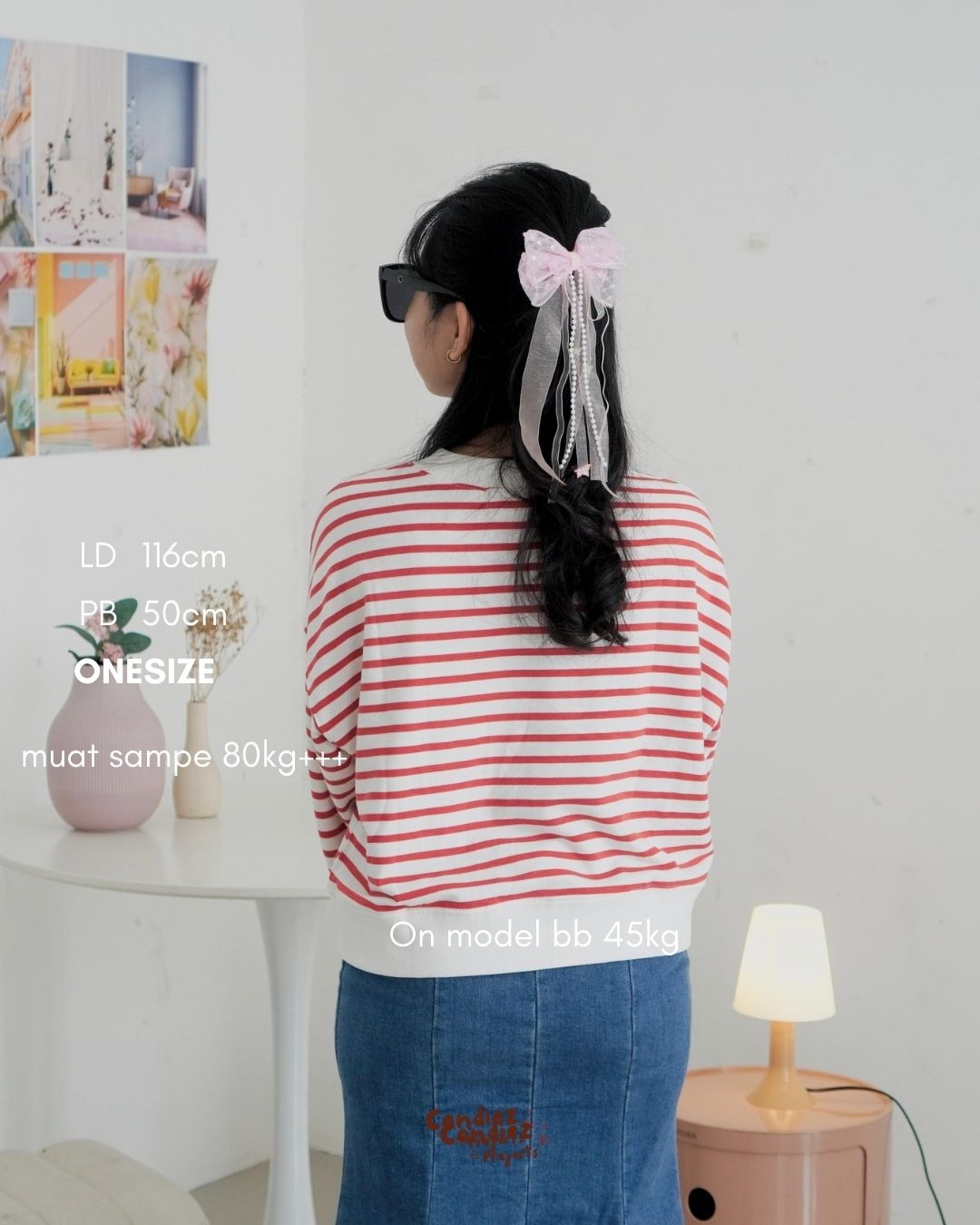 YOONA Oversized Sweater Crop | Red Milky