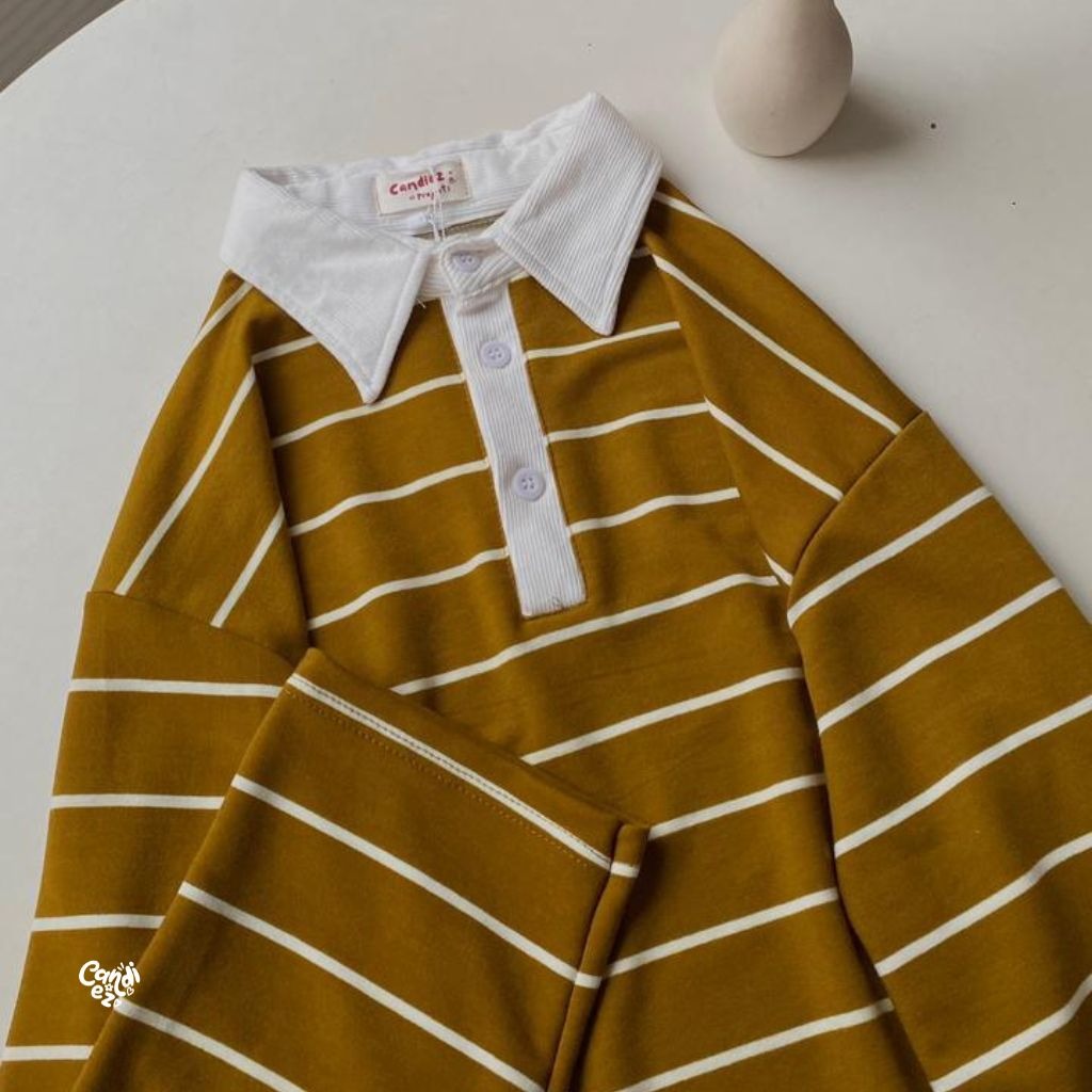 KANA Polo Oversized Sweatshirt | Jahe Stripes