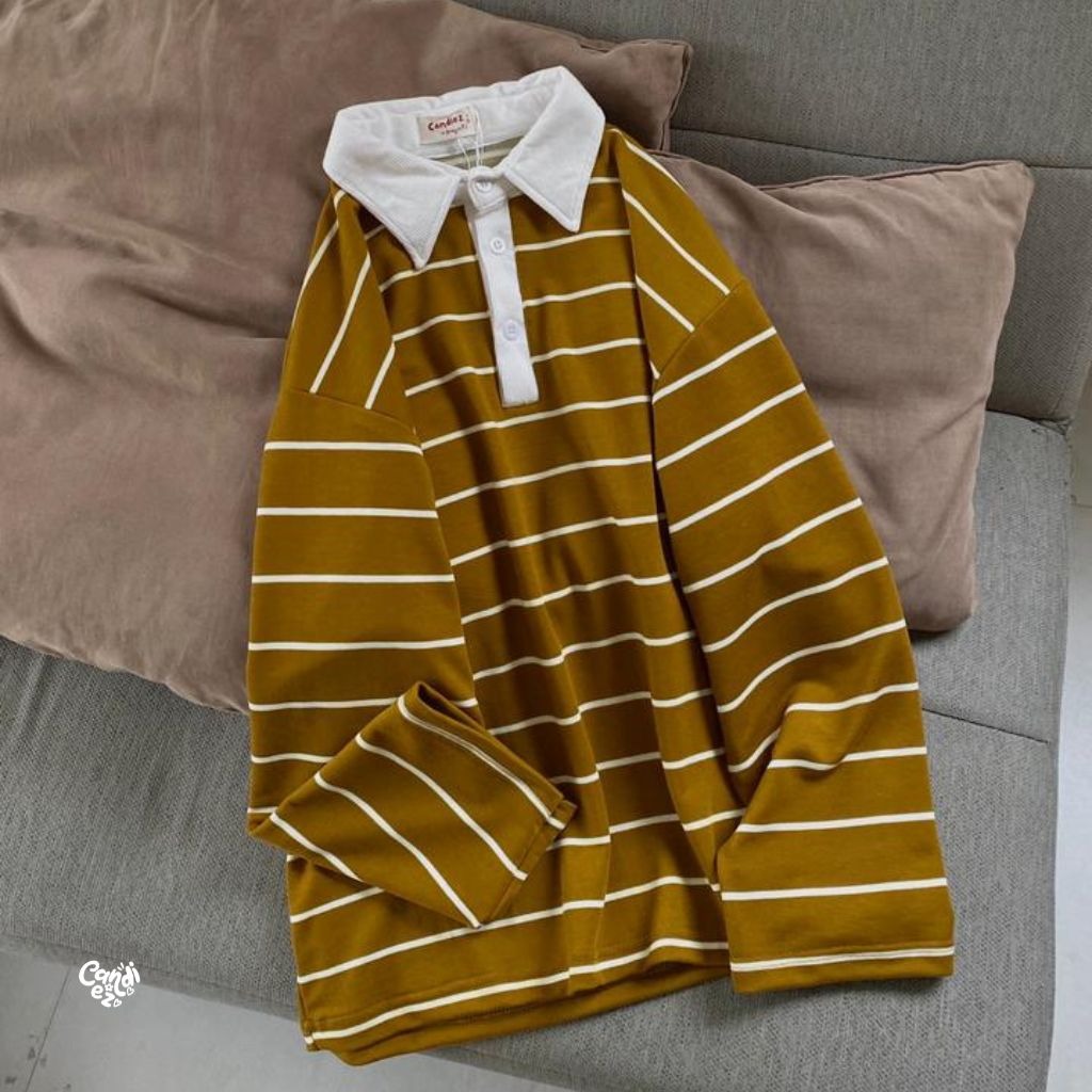 KANA Polo Oversized Sweatshirt | Jahe Stripes