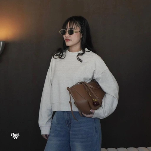 Image of YOONA Oversized Sweater Crop | Special Cream