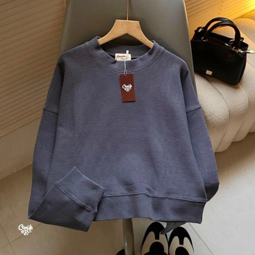 YOONA Oversized Sweater Crop | Dark Denim