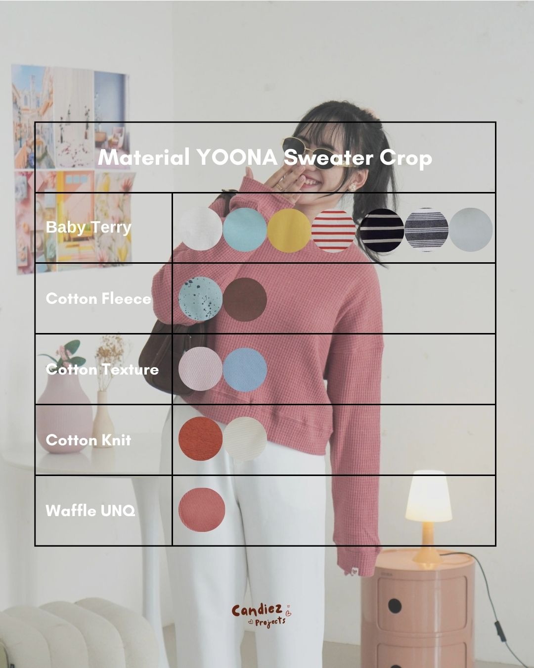 YOONA Oversized Sweater Crop | Red Milky