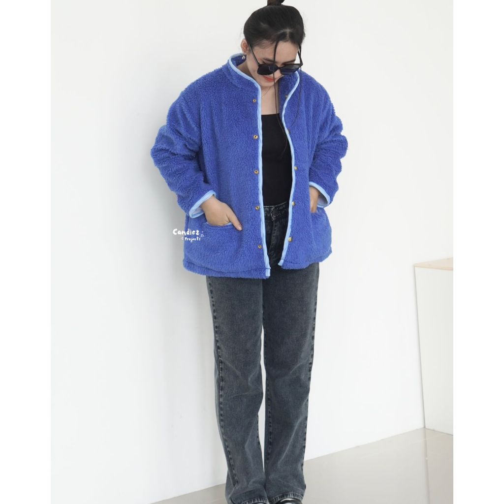 SOPHIA Premium Fluffy Winter Jacket | Blue