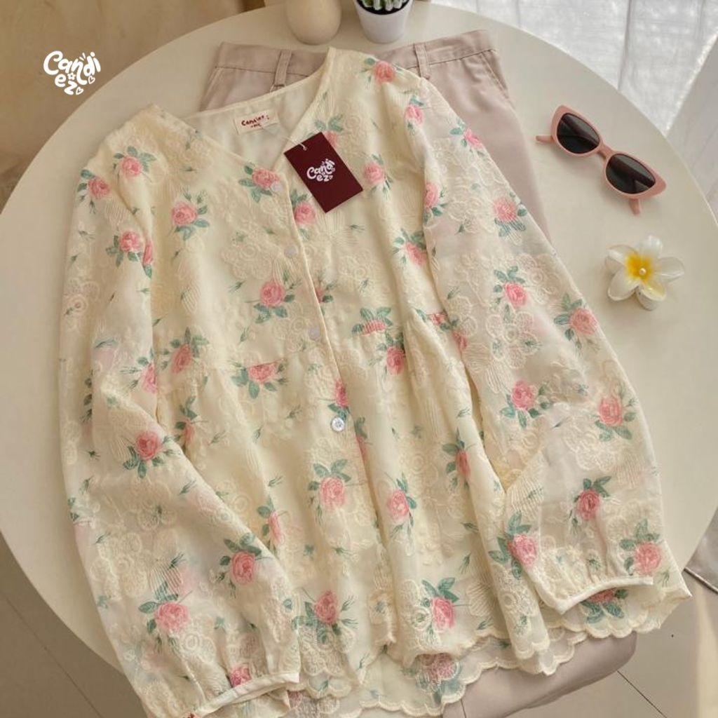 GINNY Premium Lace Top | Dusty