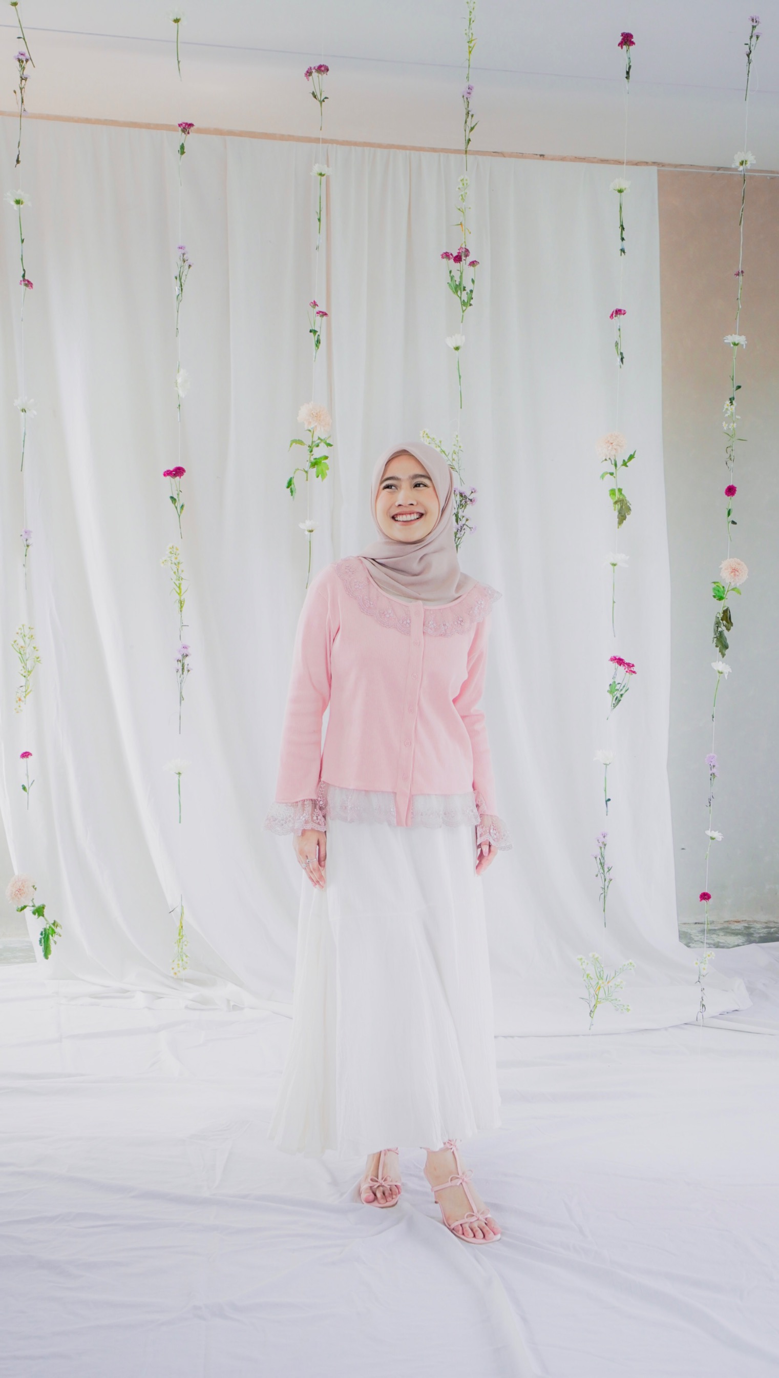 NAMA Lace Knit Top | Baby Pink
