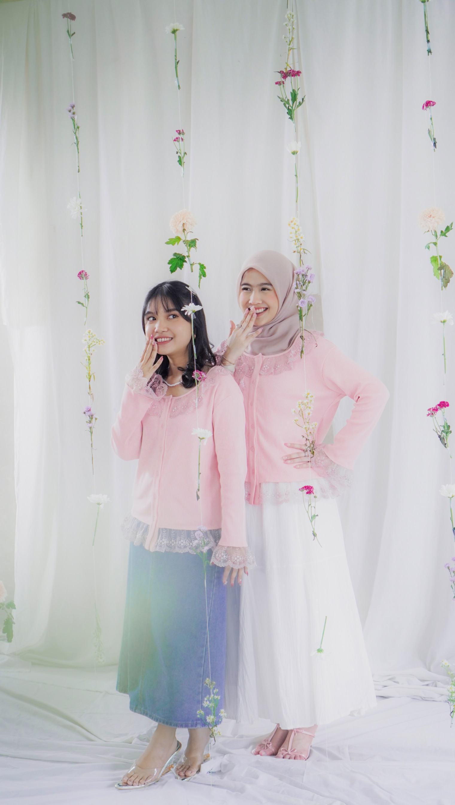 NAMA Lace Knit Top | Baby Pink
