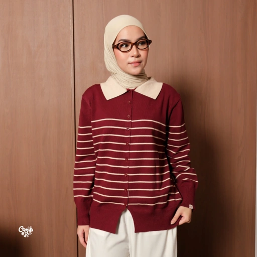 NADA Polo Knit Cardi | Maroon