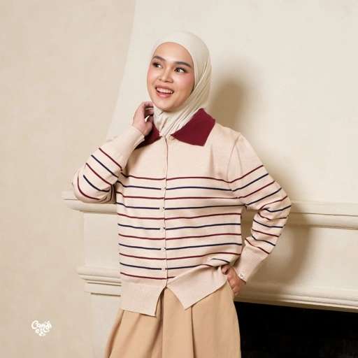 NADA Polo Knit Cardi | Oat