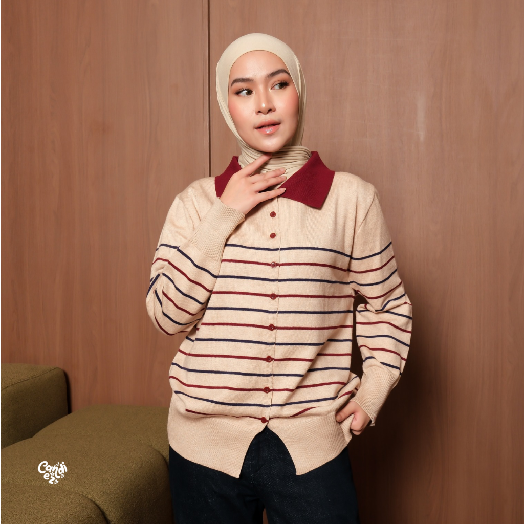 NADA Polo Knit Cardi | Oat