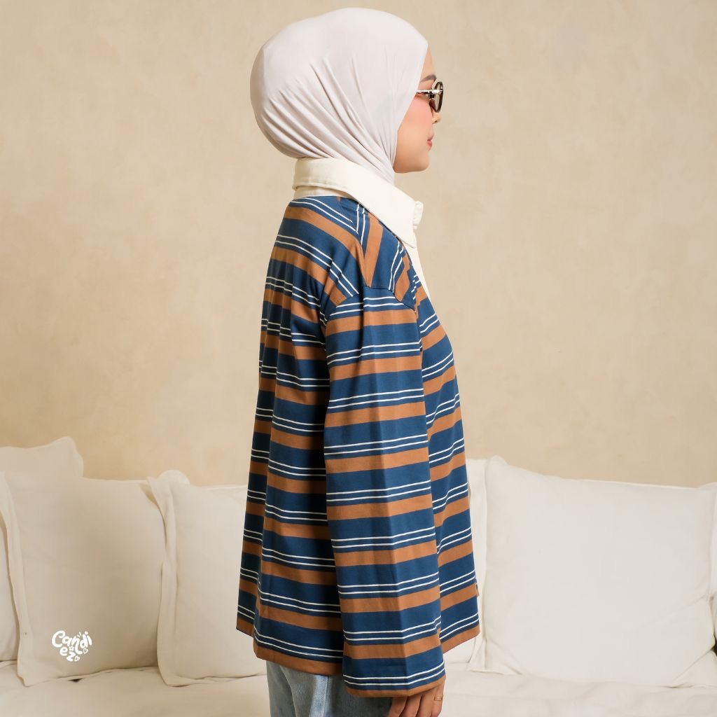 KANA Polo Stripes | Brown Milky