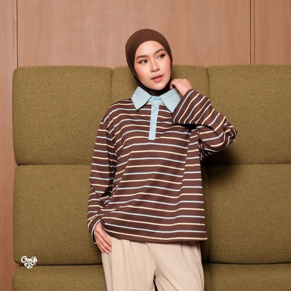 KANA Polo Stripes | Choco Blue