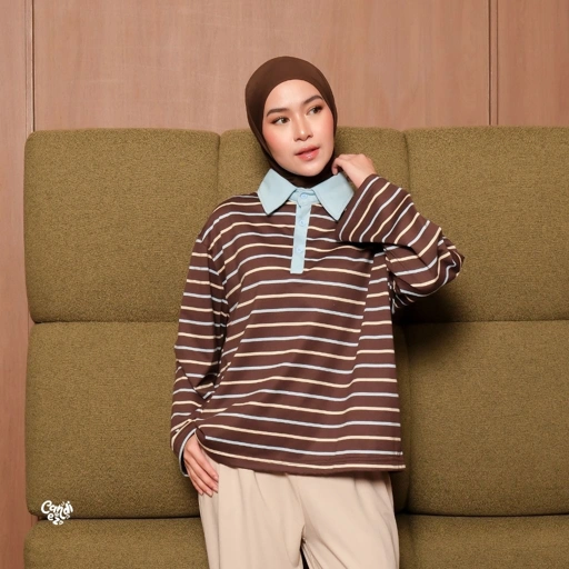 KANA Polo Stripes | Choco Blue