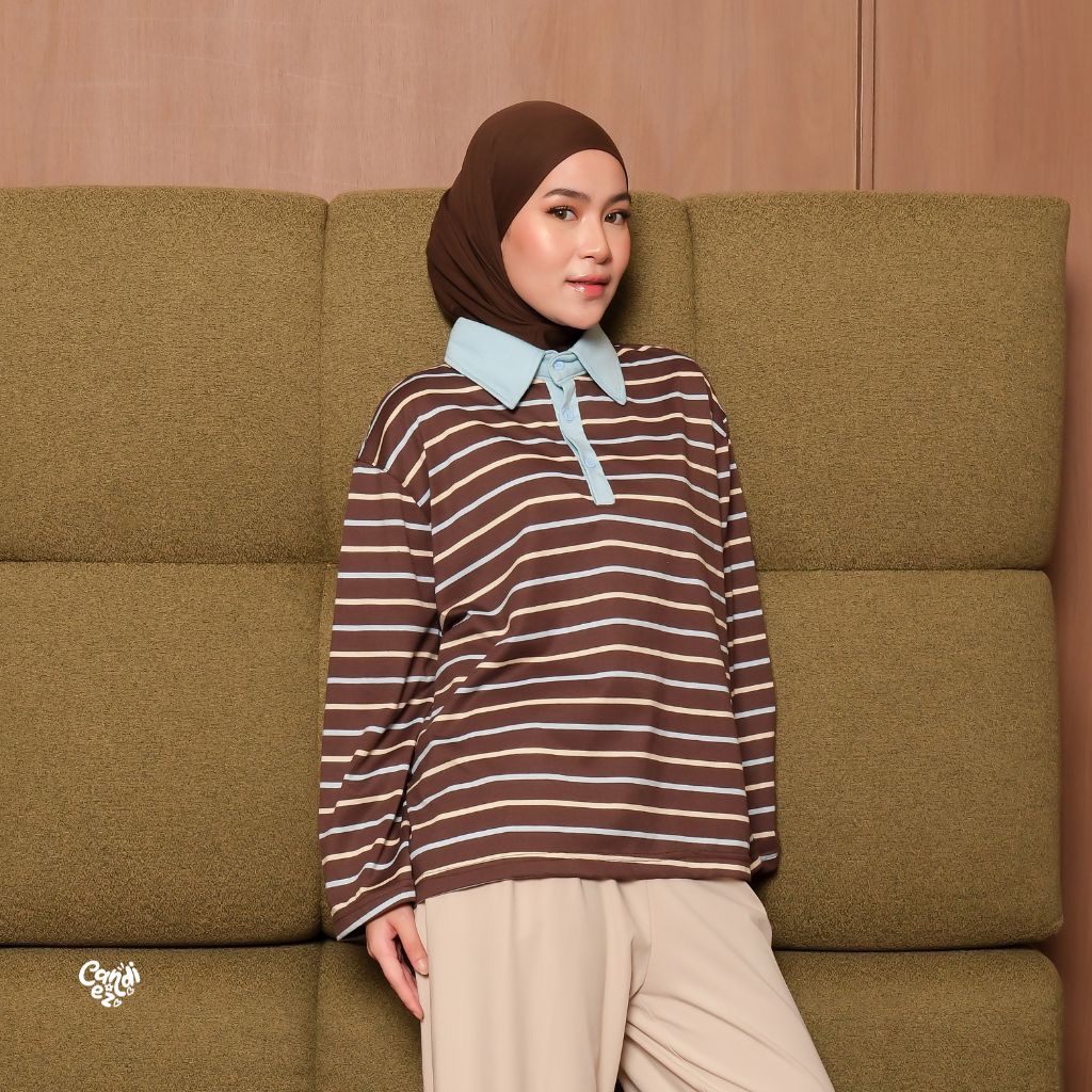 KANA Polo Stripes | Choco Blue