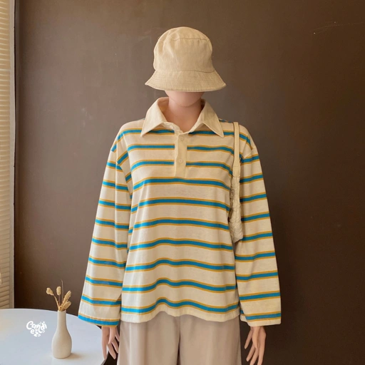 KANA Polo Stripes | Cream Cheese
