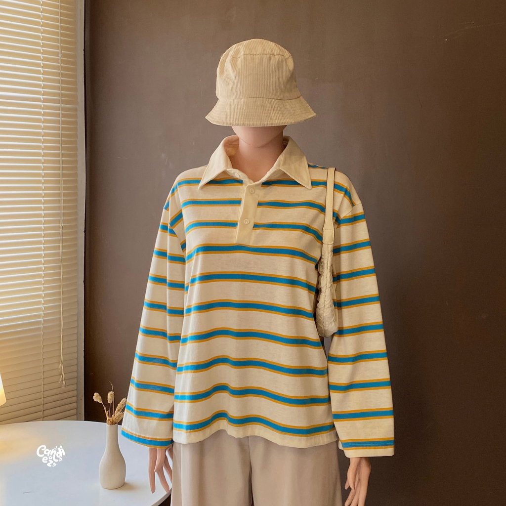 KANA Polo Stripes | Cream Cheese