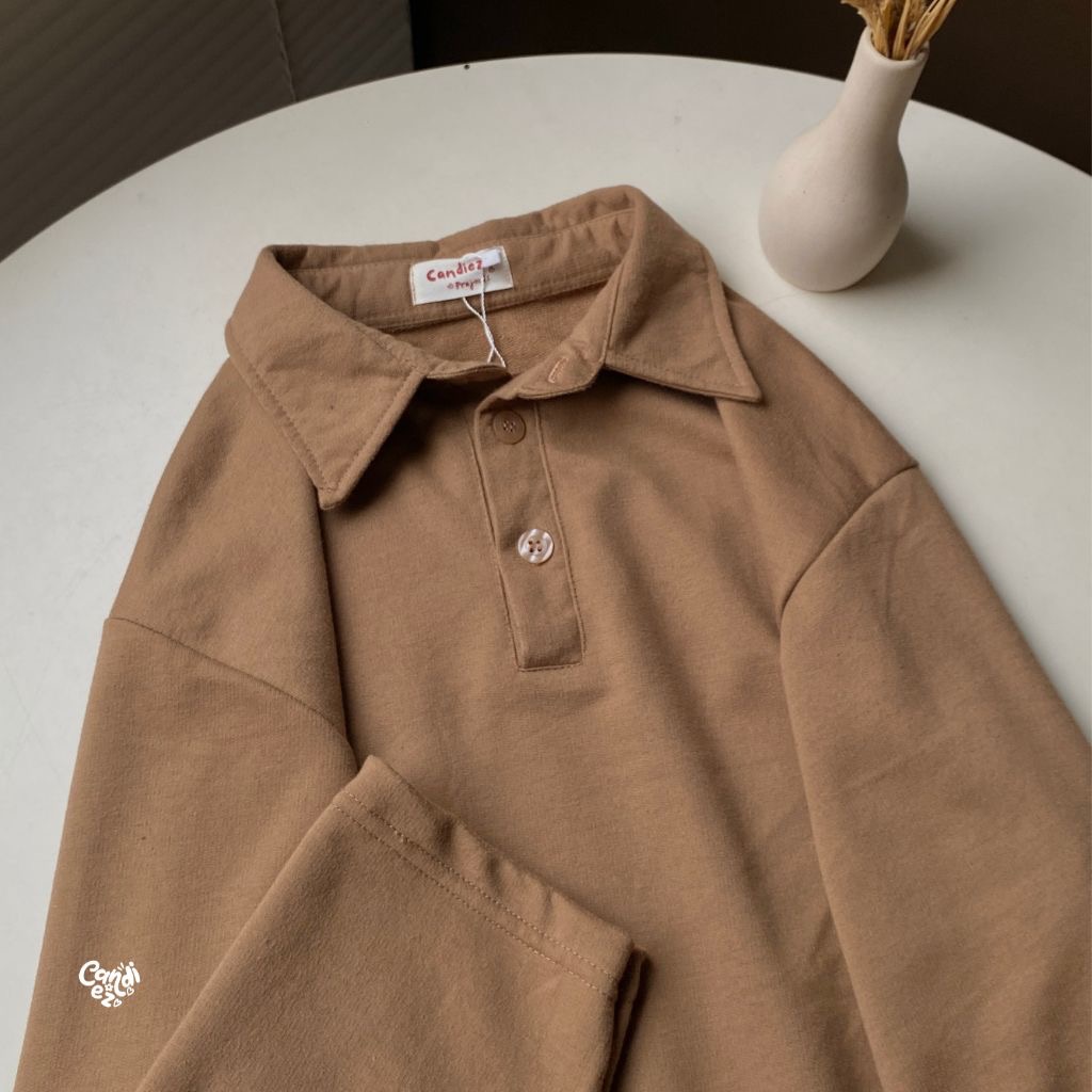 KANA Polo Oversized Sweatshirt | Biscuit