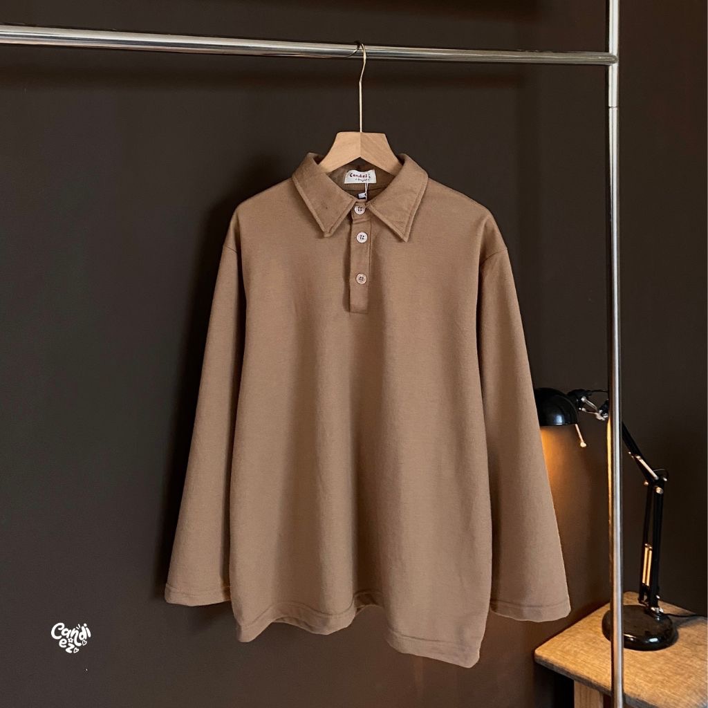 KANA Polo Oversized Sweatshirt | Biscuit