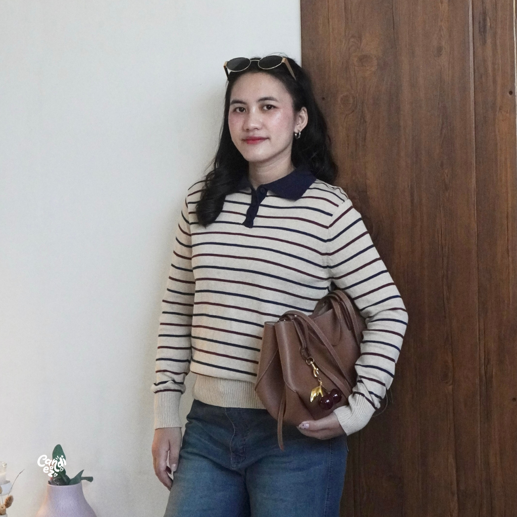 MAUDY Polo Sweatshirt Knit | Oat