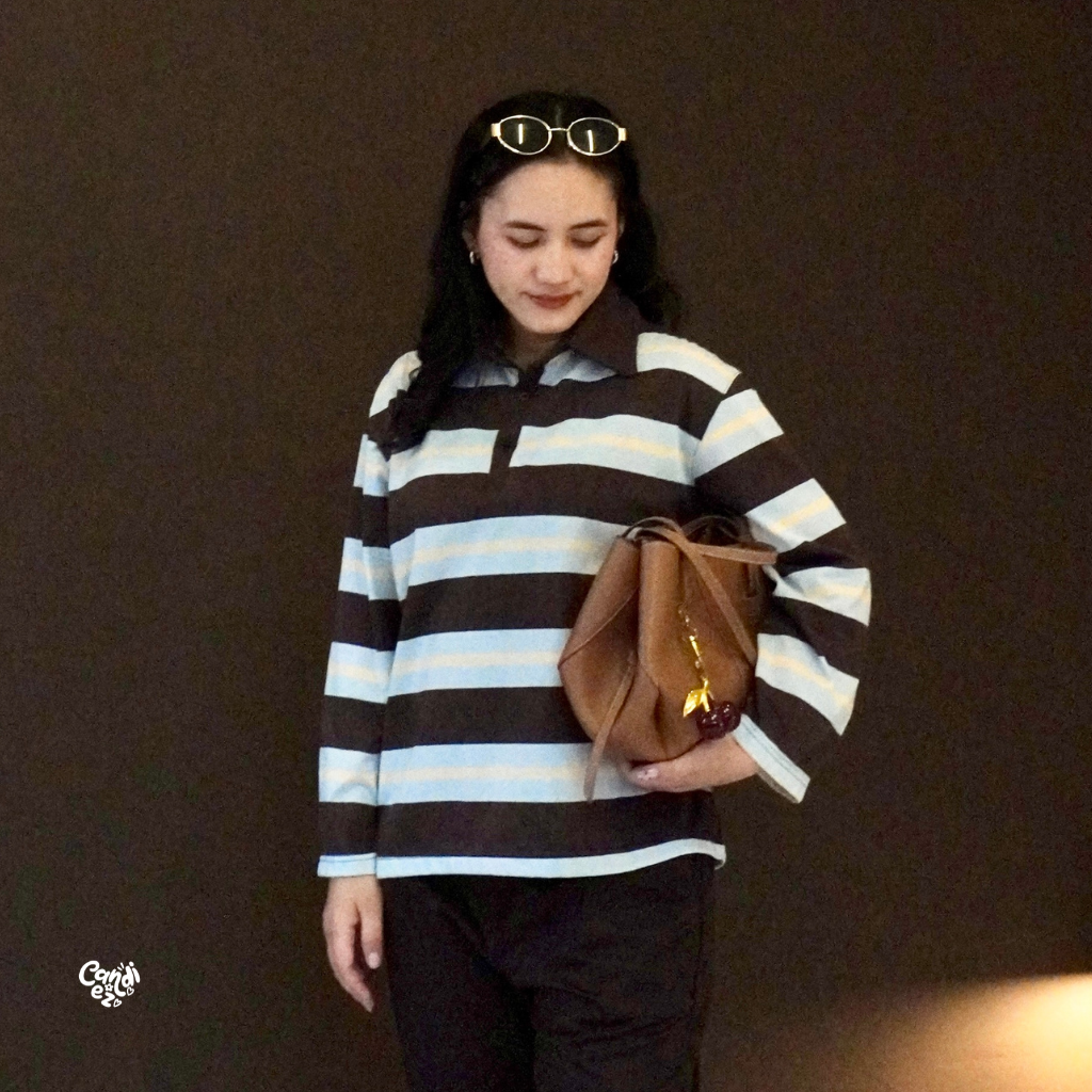 KANA Polo Oversized Sweatshirts | Blue Choco