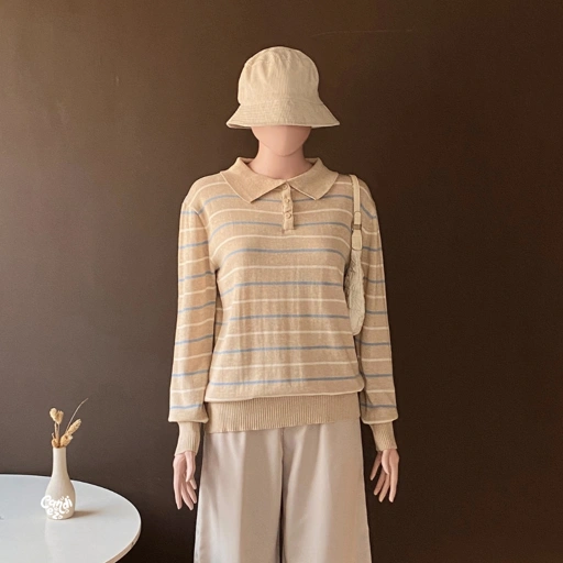 MAUDY Polo Sweatshirt Knit | Linen