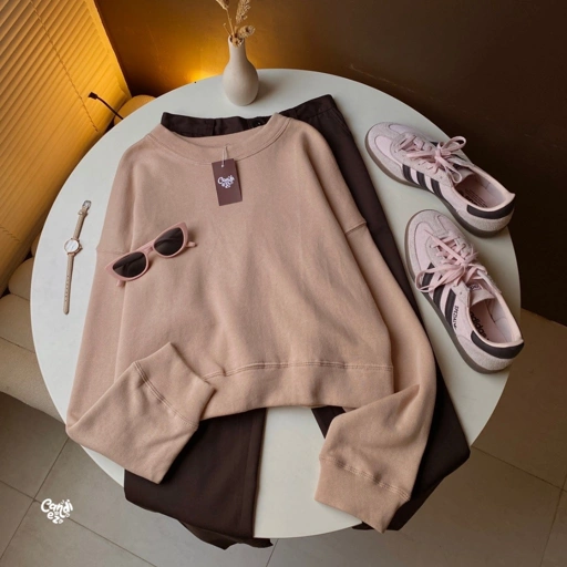 YOONA Oversized Sweater Crop | Blush Pink