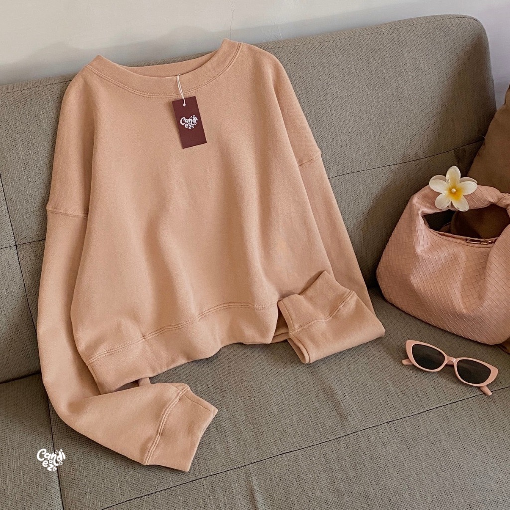 YOONA Oversized Sweater Crop | Blush Pink