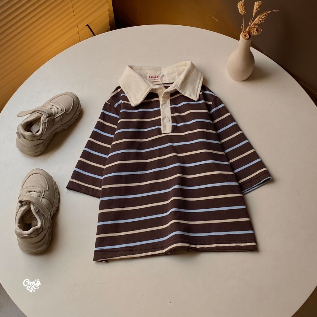 KANA KIDS Polo Oversized Sweatshirt | Choco Milk