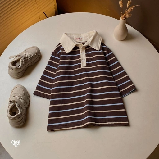 KANA KIDS Polo Oversized Sweatshirt | Choco Milk