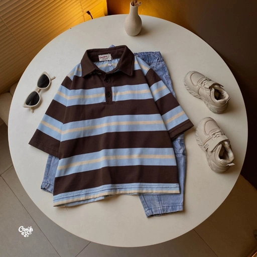 KANA KIDS Polo Oversized Sweatshirt | Blue Choco