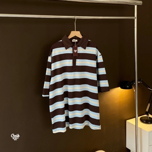 KANA PHAP Polo Oversized Sweatshirt | Blue Choco