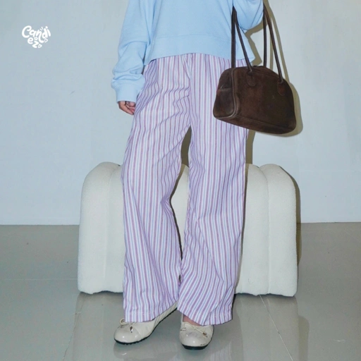 Image of LUNETTE Stripes Pants | Pink