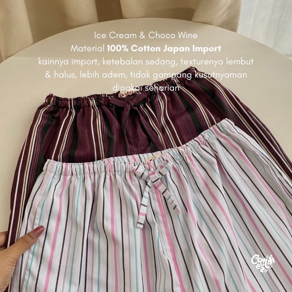 LUNETTE Stripes Pants | Choco Wine