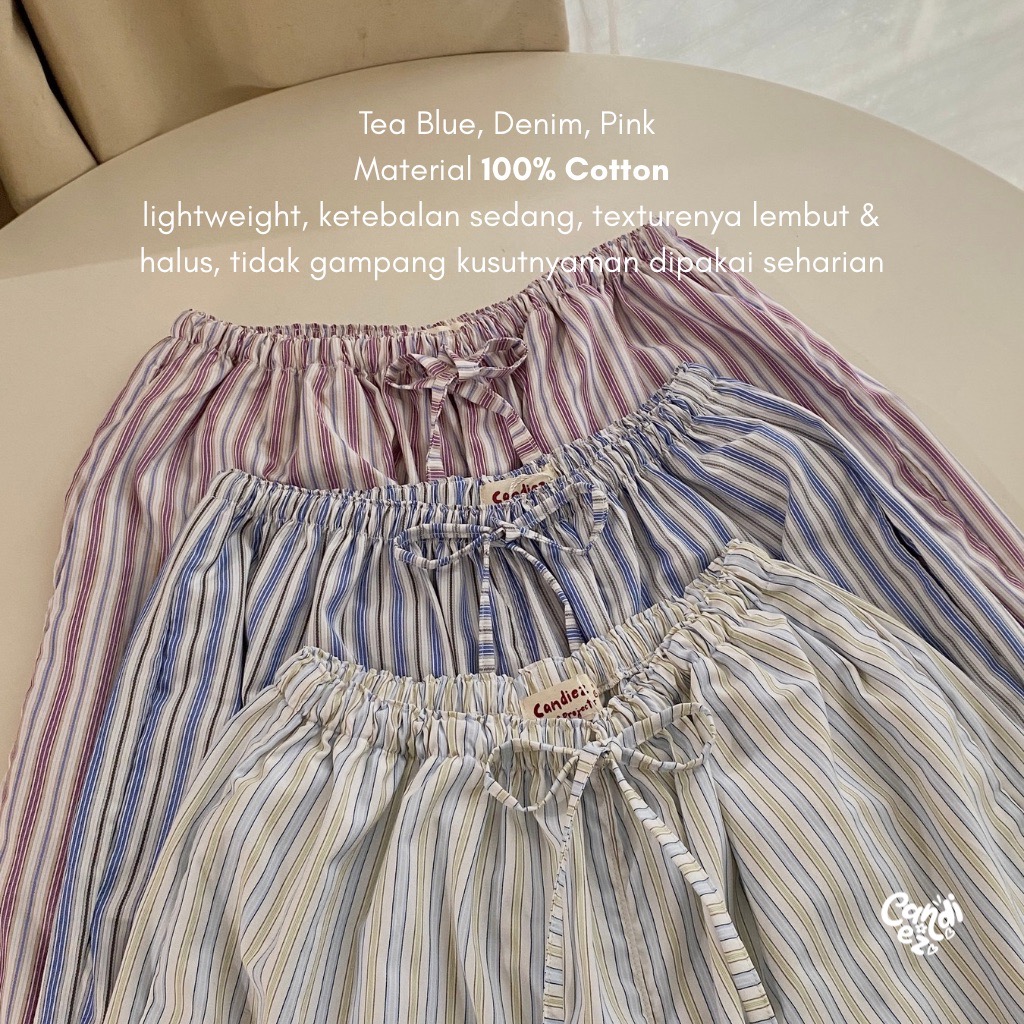 LUNETTE Stripes Pants | Tea Blue