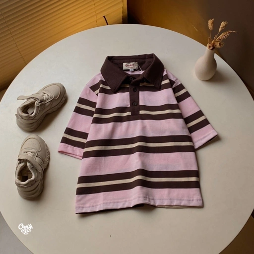 KANA KIDS Polo Oversized Sweatshirt | Pink Choco