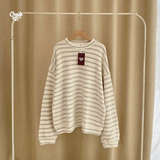 Image of JIHOO Super Oversized Sweater | Stripes Blue