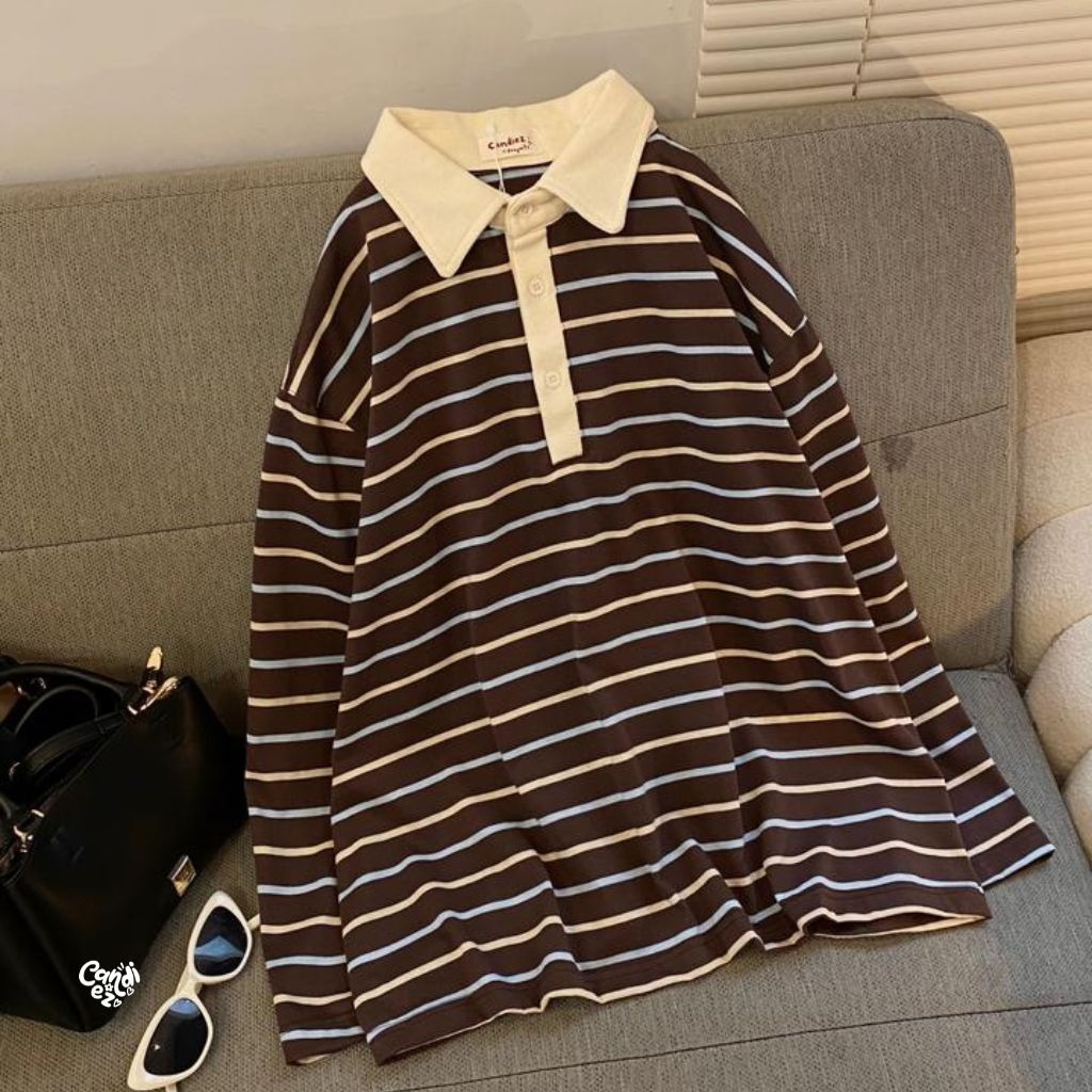 KANA Polo Oversized Sweatshirt | Choco Milk