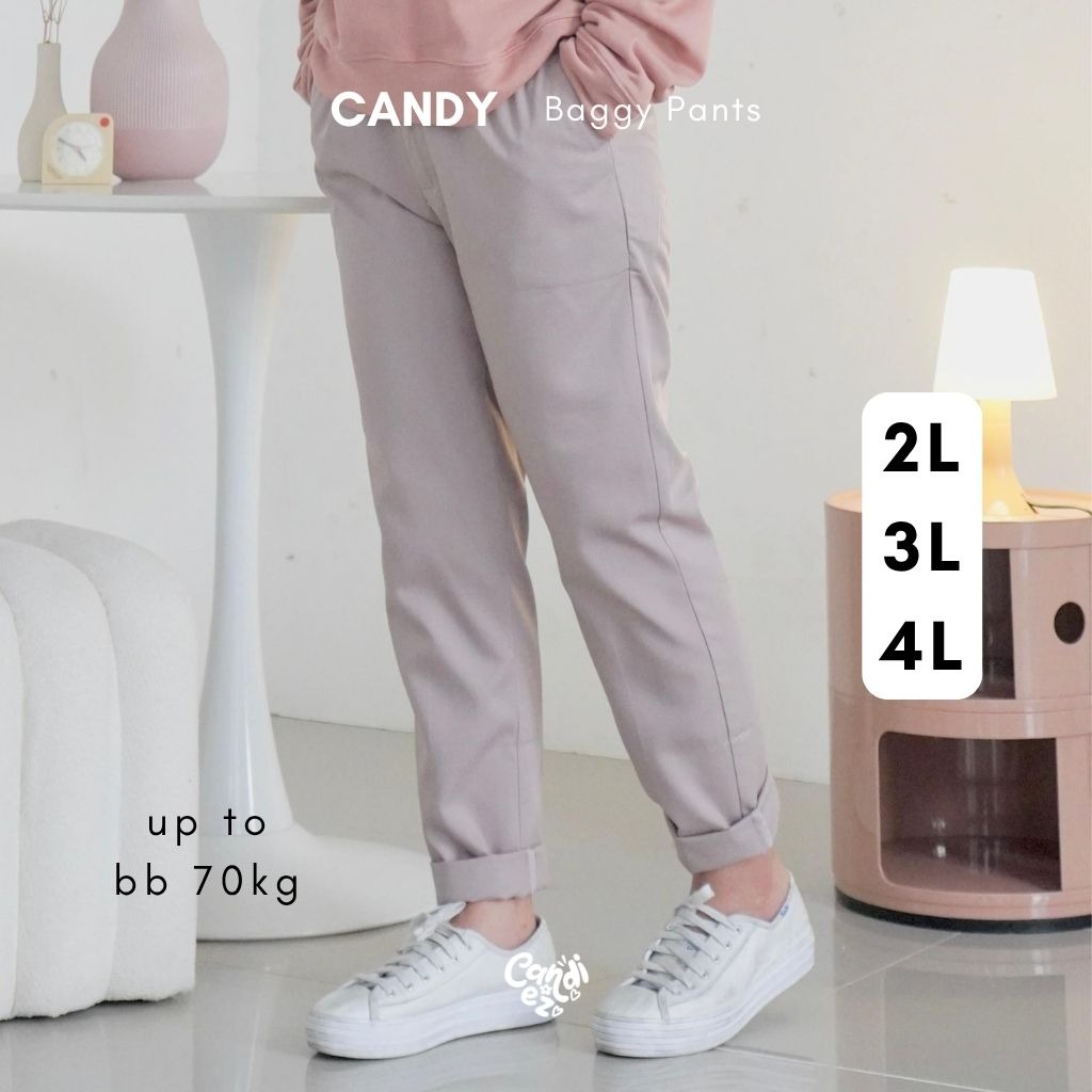 Baggy Pants JUMBO 2L 3L 4L | Celana Pastel Wanita JUMBO