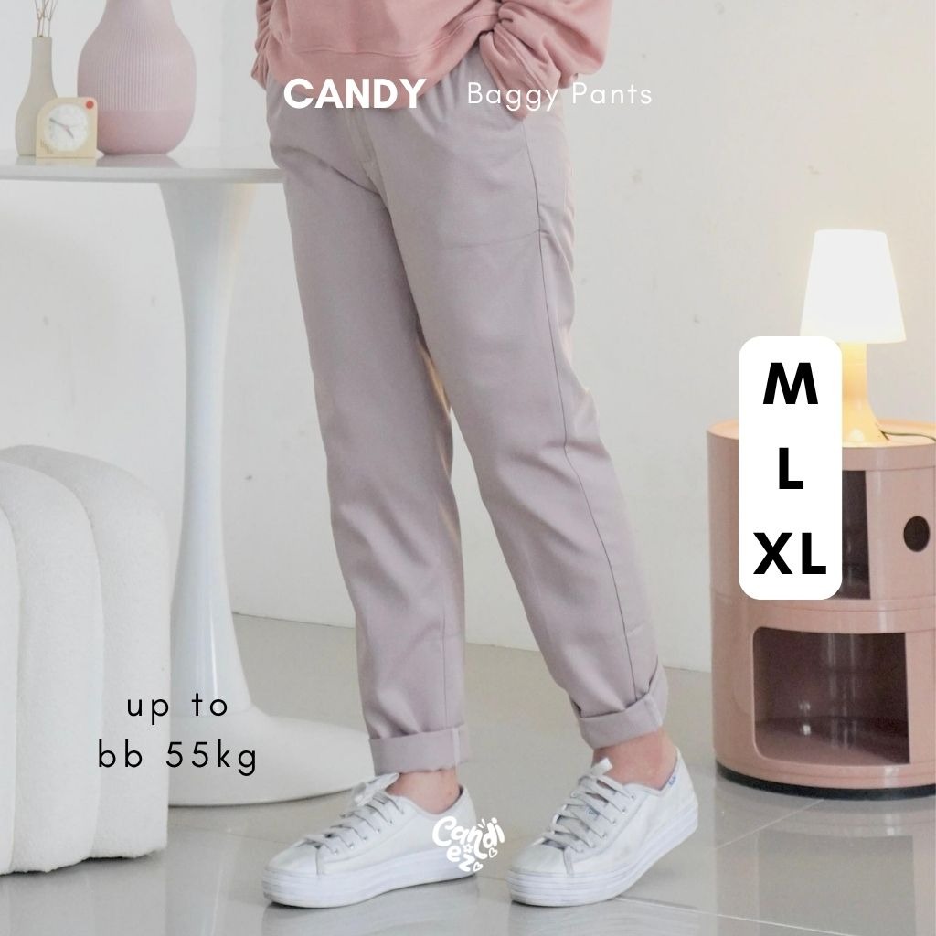 Baggy Pants M L XL | 16 Warna | Celana Pastel Wanita