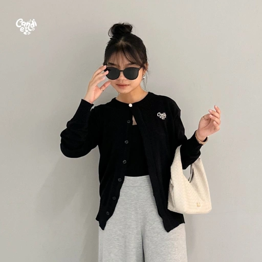 Image of RAE Signature Basic Cardigan Knit | Black