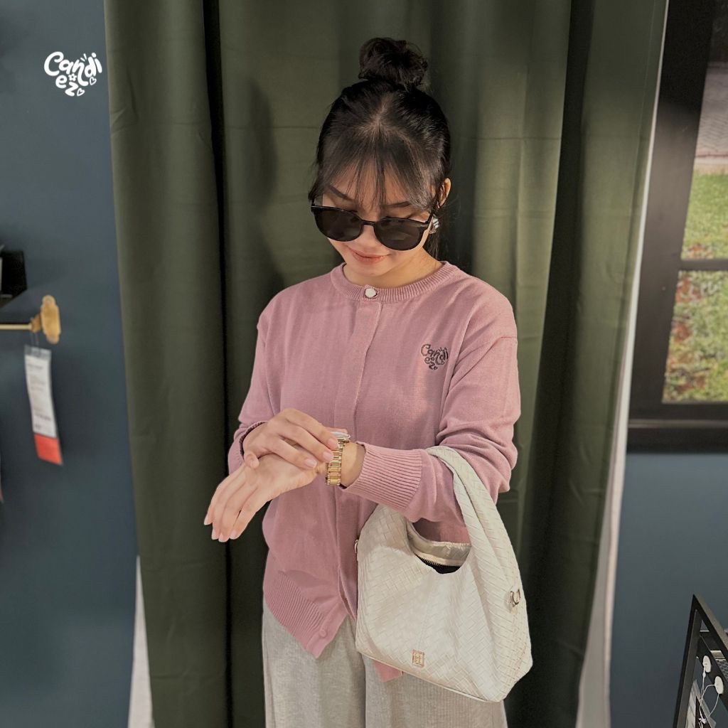 RAE Signature Basic Cardigan Knit | Pink Mauve