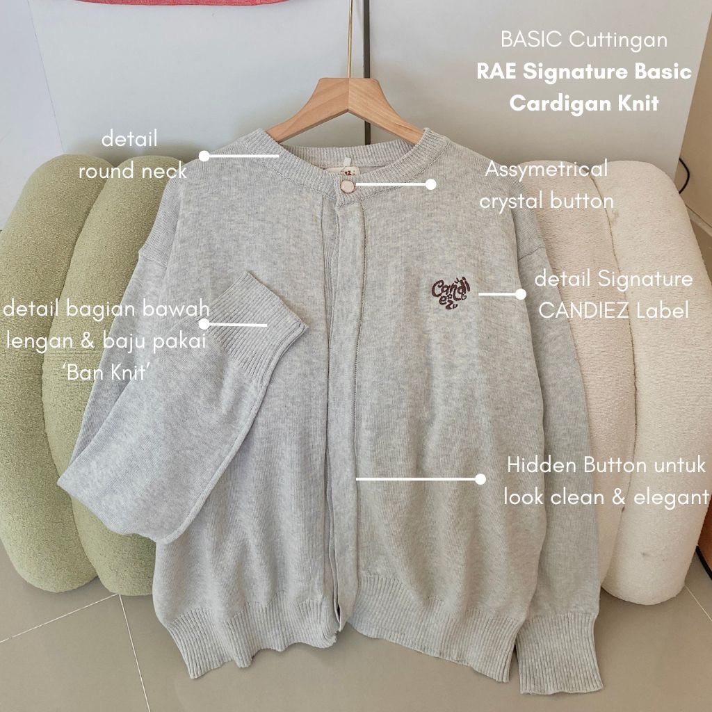 RAE Signature Basic Cardigan Knit | Denim