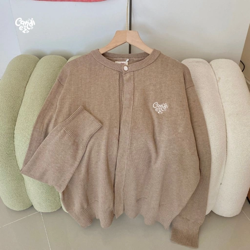 Image of RAE Signature Basic Cardigan Knit | Soft Brown