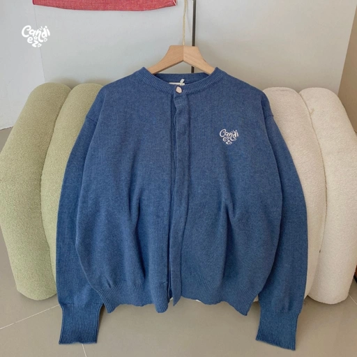 Image of RAE Signature Basic Cardigan Knit | Denim