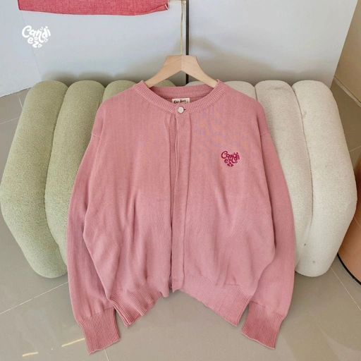 Image of RAE Signature Basic Cardigan Knit | Pink